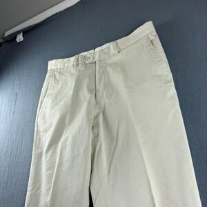 Suitsupply Pants Men's 33x30 Beige Slim Fit Straight Leg Pleated Trouser Dress